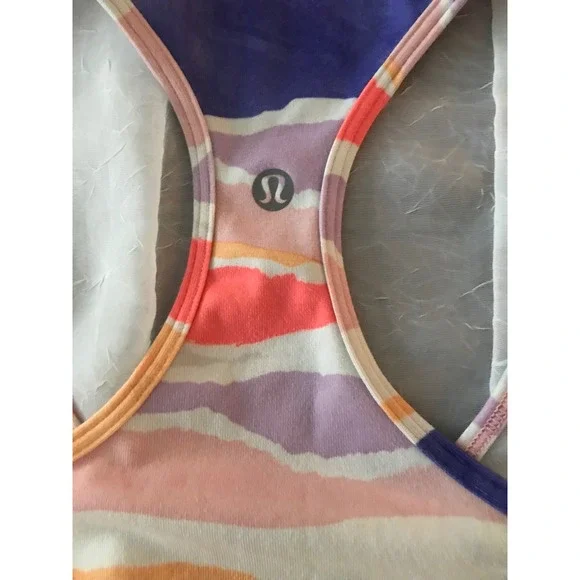 Lululemon Racerback Tank Top Abstract Stripe Print Activewear Women's Size M - Picture 3 of 6